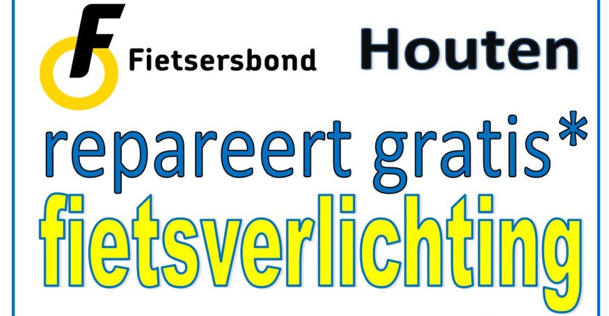 Fietsersbond Houten repareert gratis fietsverlichting: Laat je zien! Scheelt je 60 euro.