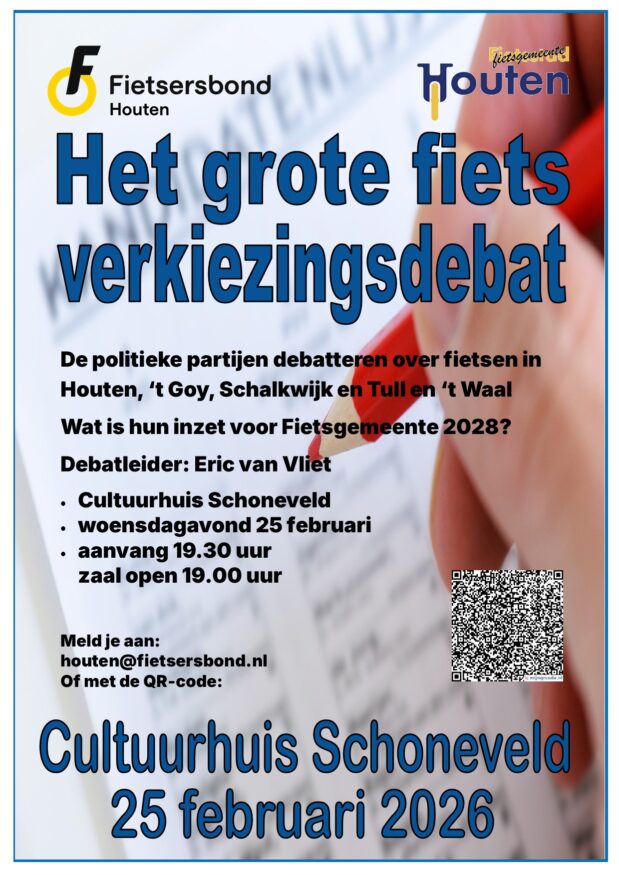 Poster van het debat: Woensdag 25 februari, 19.00 uur Cultuurhuis Schoneveld, Zonnehout 36, Houten Zaal open: 19.00 uur Debatleider Eric van Vliet
